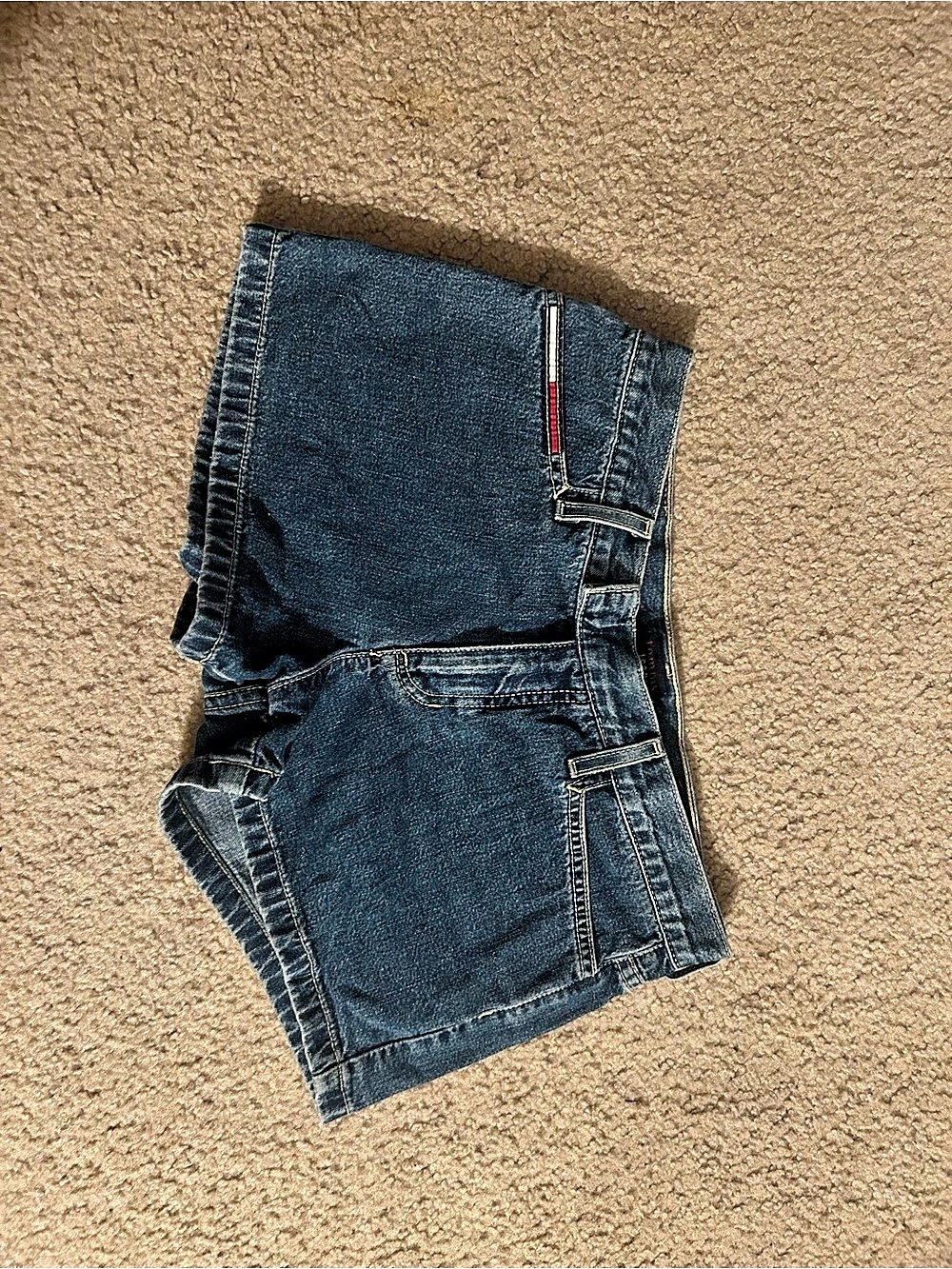 Tommy Hilfiger Tommy Jeans Denim Jean Shorts Size 7 Blue Dark Wash 100% Cotton - Picture 2 of 6